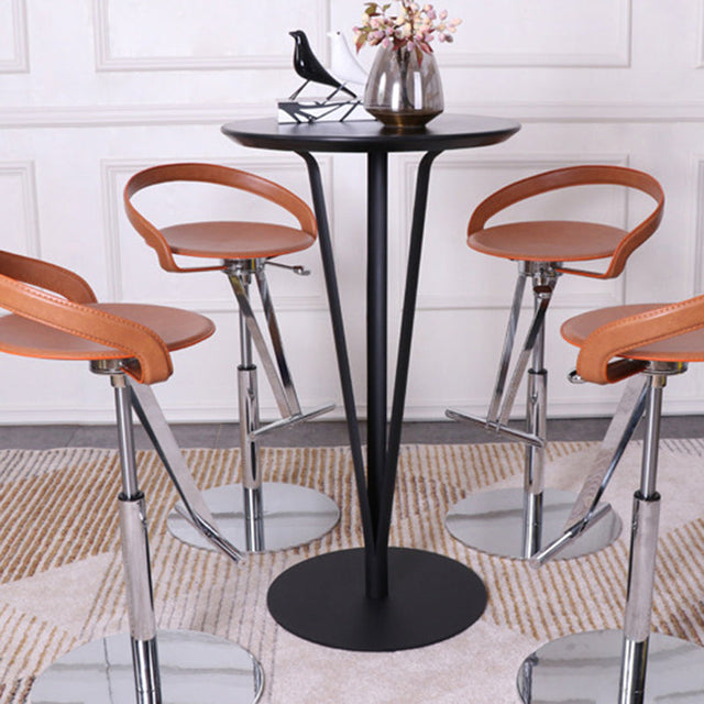 Modern Minimalist Round Iron Steel MDF Bar Table For Dining Room