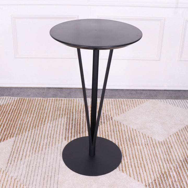 Modern Minimalist Round Iron Steel MDF Bar Table For Dining Room