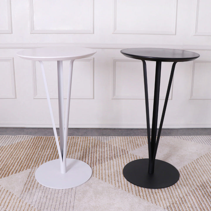 Modern Minimalist Round Iron Steel MDF Bar Table For Dining Room