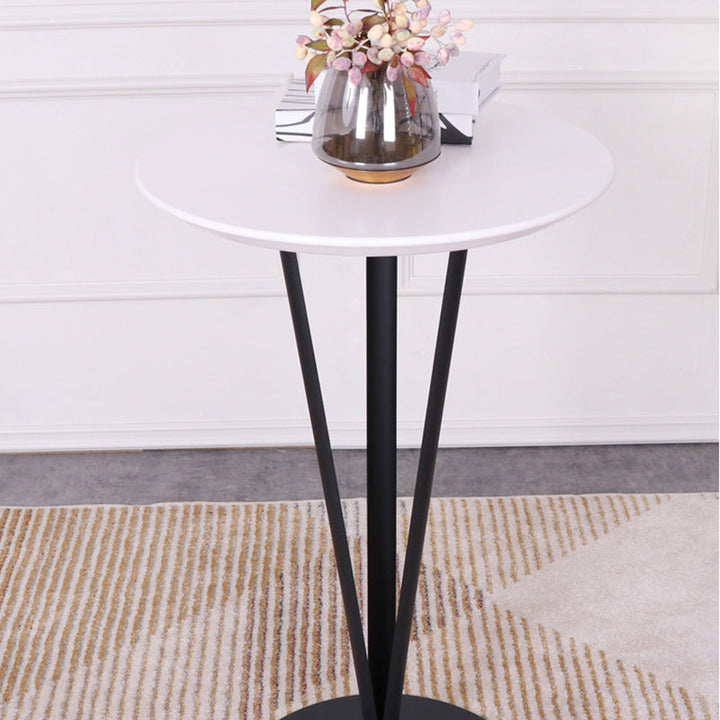 Modern Minimalist Round Iron Steel MDF Bar Table For Dining Room
