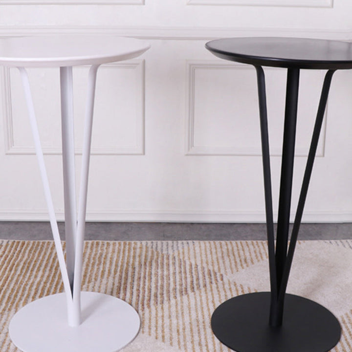 Modern Minimalist Round Iron Steel MDF Bar Table For Dining Room