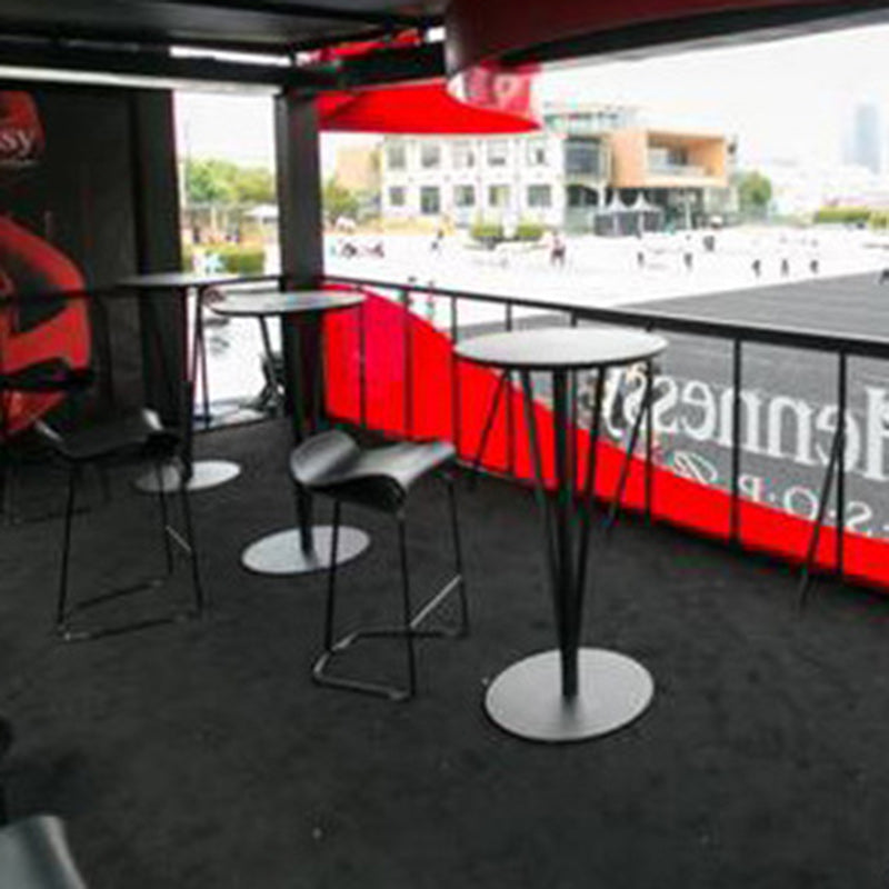 Modern Minimalist Round Iron Steel MDF Bar Table For Dining Room