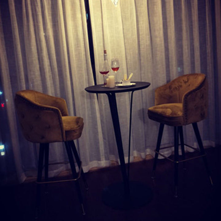Modern Minimalist Round Iron Steel MDF Bar Table For Dining Room