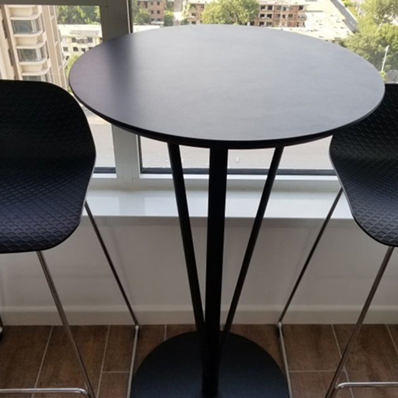 Modern Minimalist Round Iron Steel MDF Bar Table For Dining Room