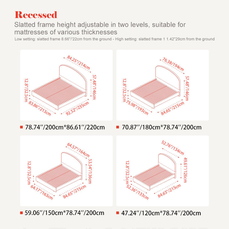 Removable Covers Beech Wood Bed Frame - Retro Customizable &amp; Eco-Friendly Bed