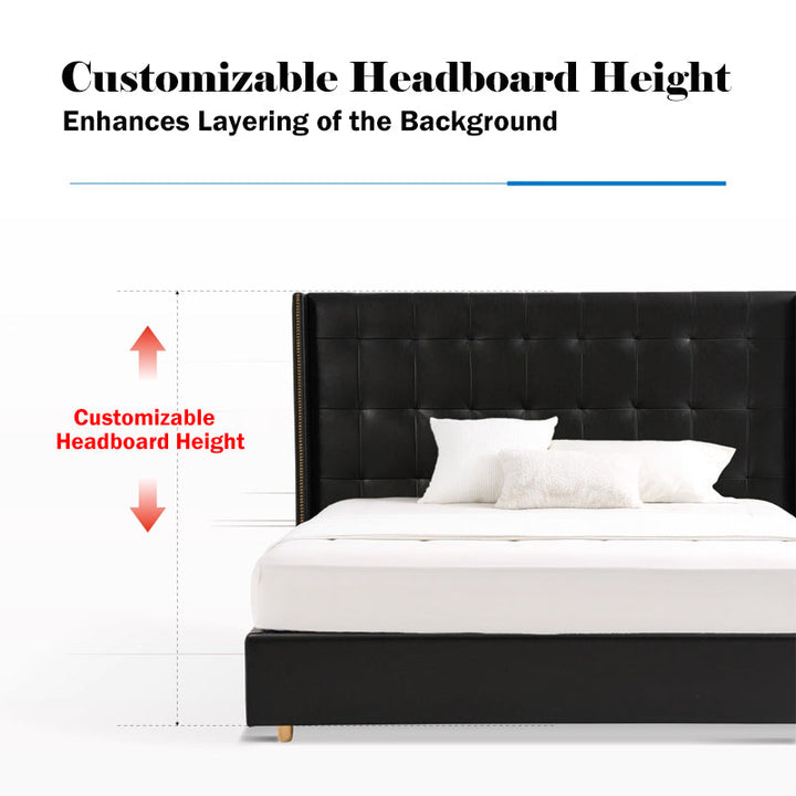 Modern Cream Soft Upholstered Headboard Fabric Bed Frame - Minimalist Elegant Clean Edges Bed For Your Bedroom