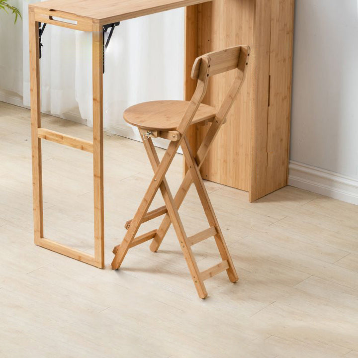 Modern Simplicity Bamboo Hardware Rectangular Foldable Bar Table &amp; Chair Set For Dining Room