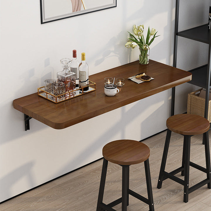 Modern Simplicity Solid Wood Metal Rectangular Foldable Hanging Bar Table 1-Tray For Kitchen
