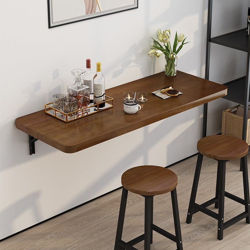 Modern Simplicity Solid Wood Metal Rectangular Foldable Hanging Bar Table 1-Tray For Kitchen