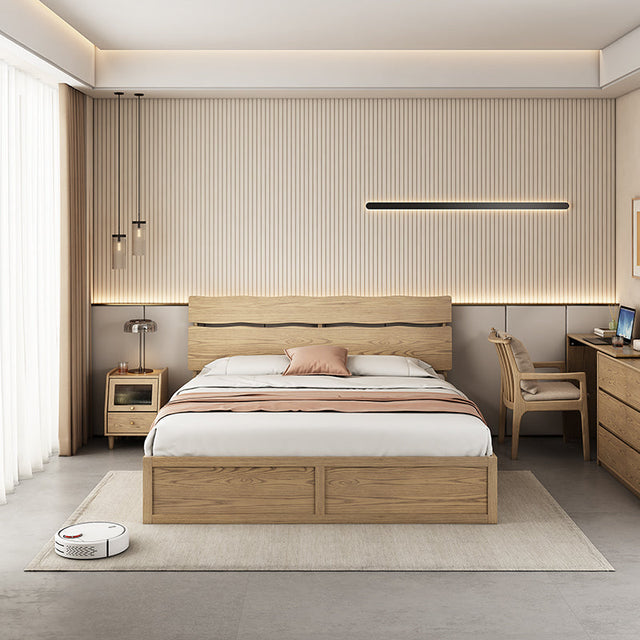 Modern Minimalist Bed Frame - Storage Box & Durable Material Blend Bed For Bedroom